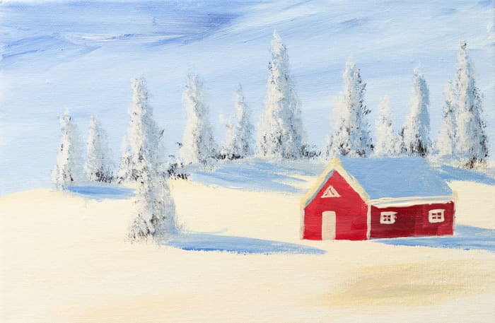 Red House In Winter